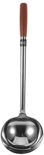 Stainless Steel Cooking Spoon Wok Ladle Long Handle Silver