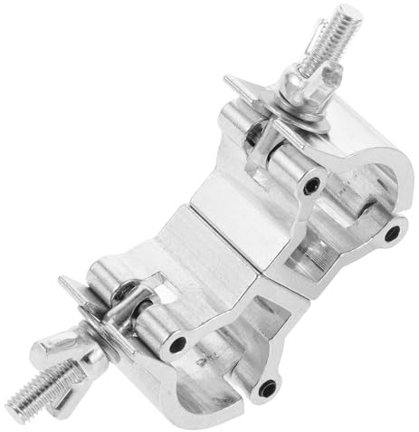 Cabilock Aluminum Alloy Dual Light Clamp Heavy Duty Cross Pole Clamp for Stage Lighting Truss Dj Light Accessory Silver Clips Hooks Mount