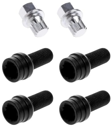 HNDRBD 4 bulloni ruota M14*1.5 antifurto bullone dado di bloccaggio chiave adattatore adatto for VW Golf Jetta Passat Audi A4 A6 A8 TT ricambi auto(Noir)