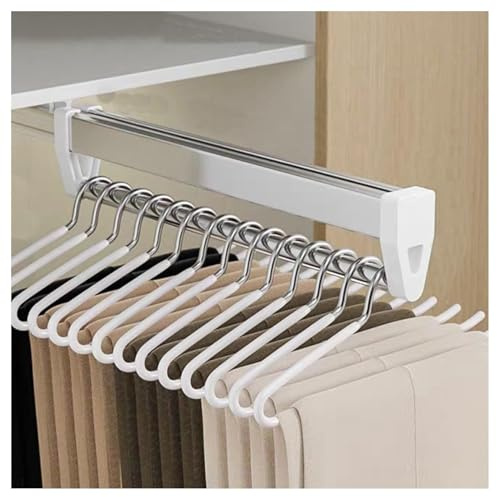 Appendiabiti estraibile, asta retrattile rimovibile per riporre guardaroba, organizer espandibile a cassetto per vestiti, carrello salvaspazio regolabile, 50 cm