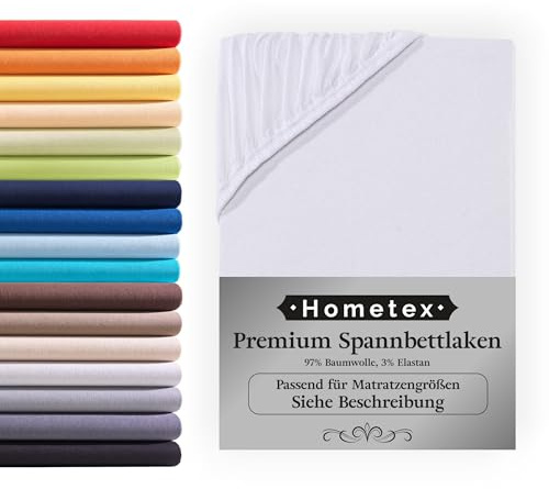 Premium Boxspringbett Spannbettlaken 140-160 x 200-220 cm, Spannbetttuch Bettlaken für Boxspringbett und Wasserbett, Oeko-TEX Made IN Green, Matratzen bis 40cm, Weiß