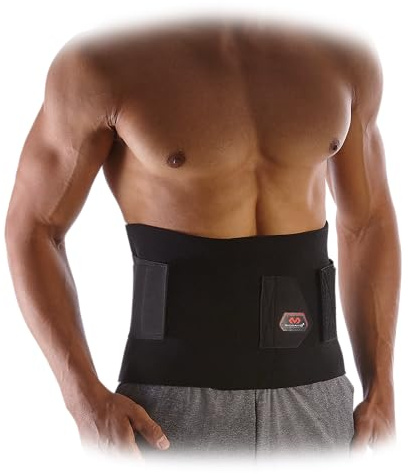 McDavid Waist/Belly Trimmer Belt for Women and Men. Extra Support. Love Handles Fat Burning Sauna Waist Trainer - Promotes Healthy Sweat, Weight Loss, Lower Back Posture, Black, One Size