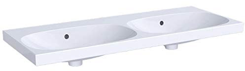 Keramag KG Acanto Doppelwaschtisch, 1200x480mm ohne Hahnloch, m. Ül, weiß, KeraTect