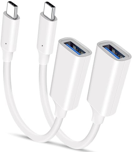 Basesailor USB C Stecker auf USB Buchse Adapter Kabel 2Pack,OTG Ladekabel USB 3.0 Typ C Male zu A Female für MacBook Pro,iPad Air 4 5,Galaxy S23 Plus Ultra A53 A54 Tab A8 A7 S9 S8,iPhone 16 15 Max