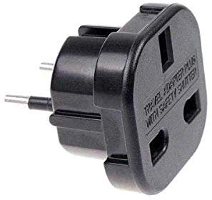 NCC-Licht Adaptateur UK/GB Vers DE/EU/Allemagne/Europe - Adaptateur de Voyage Noir