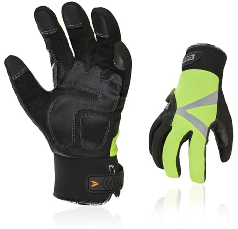 Vgo... 1 Paar Winter Mechaniker Handschuhe, Sicherheit- Arbeitshandschuhe für Kühllager oder Gefrierschrank, wasserdicht, Touchscreen, w/3M Thinsulate Futter, -20℃/-4°F(SL8777FW)