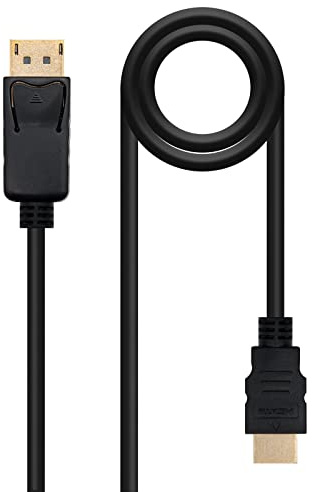 NANOCABLE 10.15.4301 - Cable Conversor Displayport a HDMI, Displayport/Macho - HDMI/MACHO, Negro, 1 m