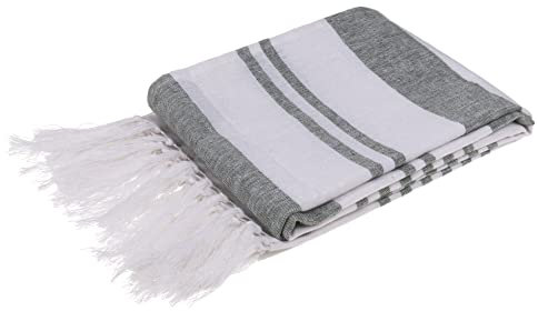 MIJOMA Hamamtuch Strandtuch Badetuch Saunatuch Sporttuch Duschtuch Yoga-Decke Fouta Pareo Sarong für Spa Sport Reisen, natürlich weich leicht Unisex (80x170cm, Streifenmuster grün-weiß)