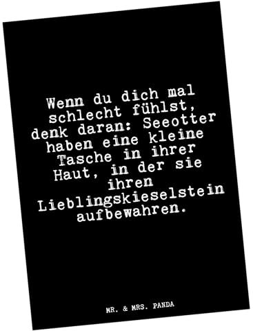 Mr. & Mrs. Panda Grußkarte Wenn du dich mal... - Geschenk, Liebeskummer, Ansichtskarten, Otter, Seeotter, Glizer Spruch Sprüche Weisheiten Zitate Lustig Weisheit Worte, Postkarte, Postkarten, Trauer