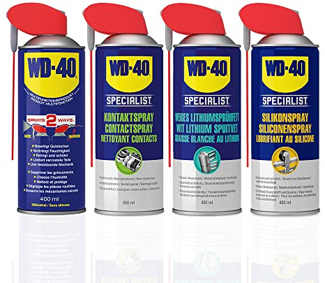 WD-40 SPECIALIST Pro SET Multifunktionsprodukt + Kontaktspray + Weißes Lithiumsprühfett + Silikonspray (400ml)