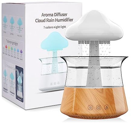 OKYUK Luftbefeuchter, Raumbefeuchter, Humidifier 450 ml, Luftbefeuchter schlafzimmer, Wolkenluftbefeuchter für Zuhause, Büro, Zimmer, Kinderzimmer (06 Holzmaserung)