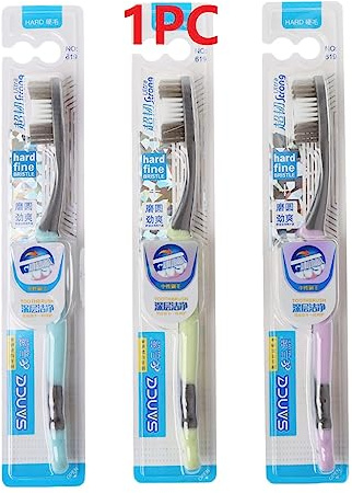 Spazzolino da denti con setole super dure, per rimuovere macchie di fumo, caffè, sporco, setole morbide, set per adulti