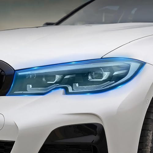 JCAKES Auto Außen PPF Schutzfolie Scheinwerfer Kratzschutz TPU Transparent Folie Rauchschwarz für BMW G20 G21 Serie 3 2019-2022