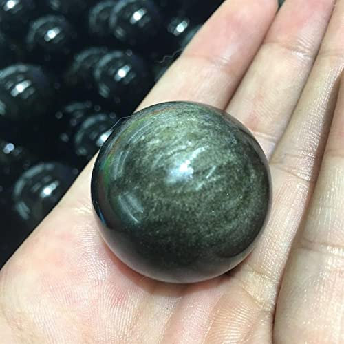 Bola de obsidiana de Oro Natural de 30 mm Bola de Gema Cristal de Cuarzo Roca Cristal Hermoso Inicio Colecciones