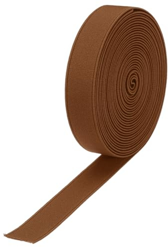 QUARKZMAN 1.5cm Gummiband Breit zum Nähen, 4.12 Meter Elastic Rubber Band, Breites Gummiband für Hosen, Bund, Stoffe zum Nähen (Braun)