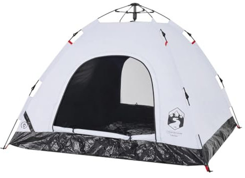 Gecheer Campingzelt 3 Personen Wurfzelt Kuppelzelt Trekkingzelt Outdoor Zelt Quick Release Verdunkelungsstoff Weiß