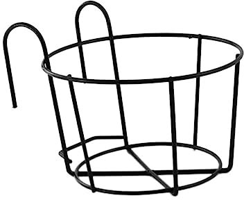KITANDOVE 1pièce Étagère De Plantes Suspendue Fer Artisanal Support pour Fleurs Muraux Rond pour Balcon Et Jardin Noir