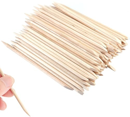 200 palitos naranjas para uñas, palitos de madera de doble cara para manicura y arte de uñas, palos de madera naranja para una eliminación suave de cutículas y cuidado de uñas de precisión