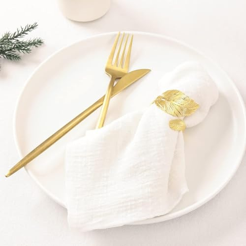 SYSUII 42x42cm 24 Stück Stoffservietten Baumwolle Musselin Servietten Stoff Tischservietten Abwaschbare Servietten Hochzeitsservietten für Party Geburtstag Cafe Restaurant Küche-Weiß #2