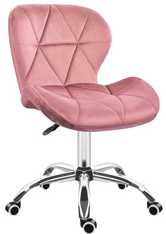MARK ADLER Future 3.0 Homeoffice Stuhl, Schreibtischstuhl, Ergonomischer Bürostuhl mit Samtbezug und Metallrahmen, Höhenverstellbar, Bequem, Stabil, Geeignet für Arbeitszimmer oder Esszimmer, Rosa
