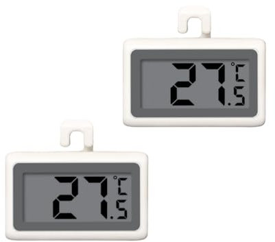 AiQInu 2 Piezas Termometro Nevera, Mini Magnético Termómetro Cocina Digital con Gancho, Rango de Medición -50°C a +70°C, Termometro Congelador para Cocina Frigorífico