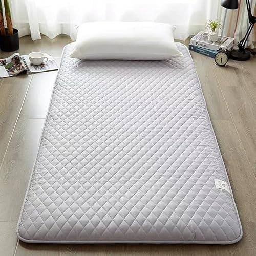 Japanische Kingsize-Matte, tragbar und faltbar, dünne Schlafmatratze mit rutschfester Unterseite, für Camping und Couch, graues Futonbett, aufrollbar