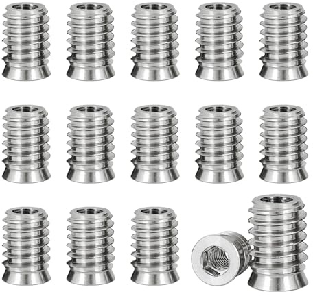 CXNXFD Lot de 100 écrous à visser M6 - Manchons à visser à six pans creux avec bord de recouvrement - Insert fileté hexagonal - Manchons à visser pour meubles et raccords en bois