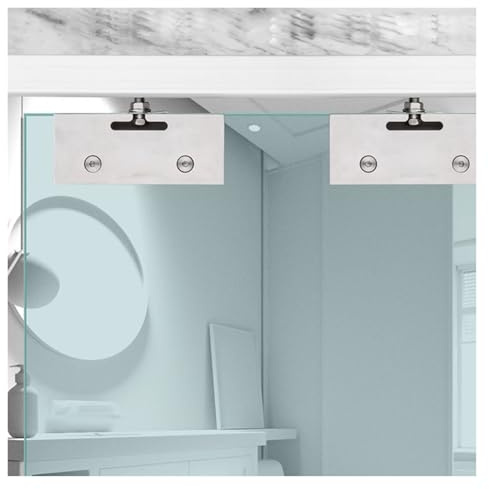 Kit de riel de puerta corredera para puertas de ducha de cristal, sistema de derivación de montaje en techo con ruedas, cortable para un ajuste personalizado