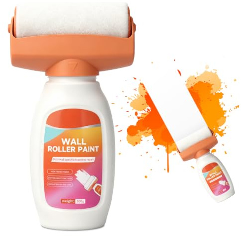 Wall Repair Rolling Brush, 500g Wall Repair Roller Paint, Wall Repair Paste Roller White Suitable for Kitchen, Bedroom, Living Room, and Game Room Renovation
