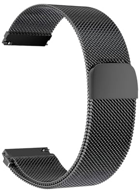 Universel bracelet montre connectée 20mm watch strap, Bracelets de rechange de à libération Rapide, Compatible avec Garmin Vivoactive 5/3 : bracelet magnétique en acier inoxydable de 20 mm