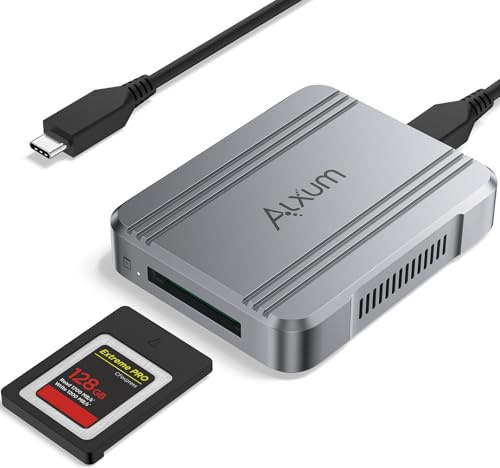 Alxum 40 Gbps CFexpress Typ B-kortläsare, Hot-Swap-stöd, supersnabb dataöverföring, kompatibel med Windows, macOS, iPadOS, Android, Linux – Plug & Play för fotografer och innehållsskapare
