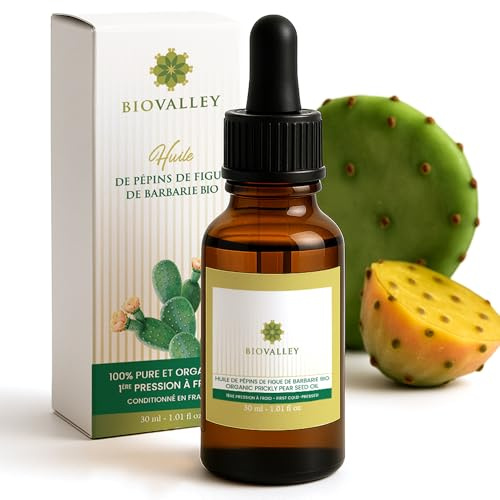 Huile de Pépins de Figue de Barbarie BIO 30 ml + Gua Sha & Bandeau offert – 100% Pure, Pressée à Froid – Soin Visage & Corps Anti-Âge, Hydratante, Antirides, Raffermissante – Riche en Vitamine E