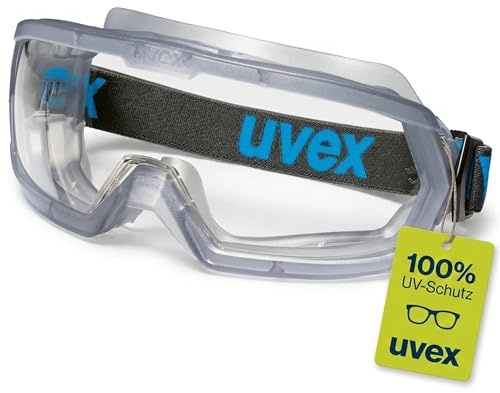 Uvex hypervision – helglasögon – skyddsglasögon med panoramabild – 100 % UV-skydd – dimfri och reptålig lins – grå/blå