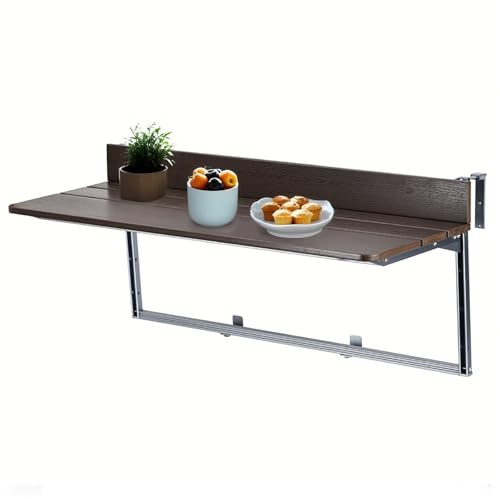 Tavolo da Balcone sospeso, scrivania per Computer Galleggiante, Tavolo Pieghevole sospeso per Interni ed Esterni, Tavolo da Pranzo Pieghevole salvaspazio Montato a Parete (80 * 37 cm/31,4 *