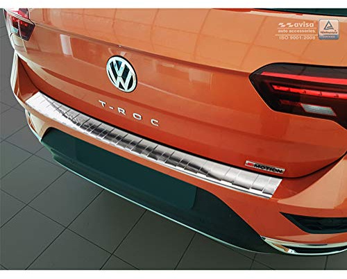 Avisa Edelstahl Heckstoßstangenschutz passgenau | kompatibel mit Volkswagen T-Roc 2017-2022 & Facelift 2022-2025 inkl. Cabrio - Silber
