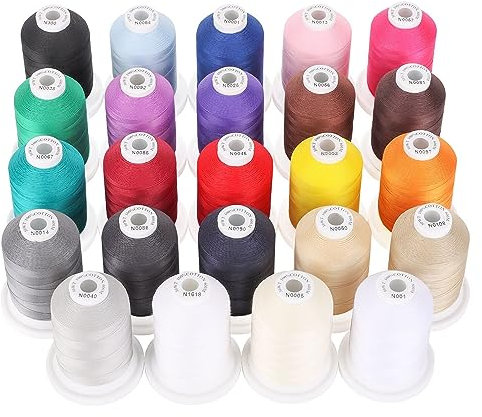 New brothread 24 Grund Farben Mehrzweck 100% Mercerisierte Baumwollfaden 30WT (50S/3) 600M zum Quilten, Nähen und Sticken