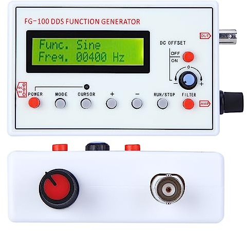Contador de generador de señal DDS FG-100, generador de función DDS de alta precisión Medidor de fuente de señal de frecuencia sinusoidal 1HZ-500KHz