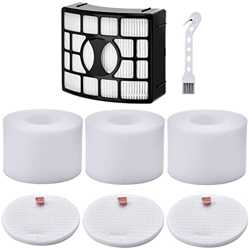 Leadaybetter NV601UK NV700UK Filter Replacement for Shark Rotator DuoClean | Lift-Away NV600 NV601 NV601UKT NV600UK NV700UK NV700UKT Upright Vacuum, Part XFF600 XHF600 1 HEPA Filters + 3 Foam Filters