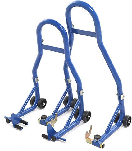 Holdfiturn 2PCS Paddock Stand 46 X 10 X 58CM Motorcycle Rear Heavy Duty Rear Motor Bike Workshop Pit Motorcycle Paddock Stand Back Wheel Lift Chock for Lifting The Bike
