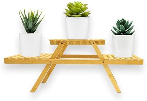 KARAT Lund Étagère en Bambou 25 x 20 x 65,8 cm - Étagère à Fleurs - Banc de Fleurs