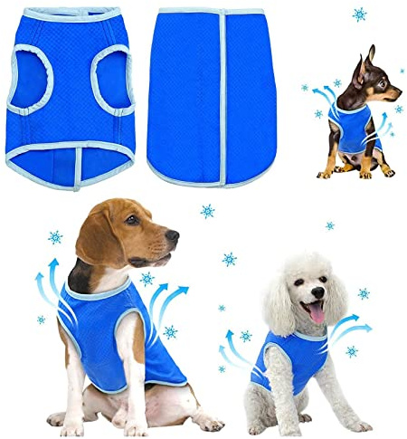 Dog Cooling Coat, Breathable Dog Cooling Vest with Harness for Medium Large Small Pet Dogs, Dog Cooling Jacket for Outdoor Hiking Training (S)