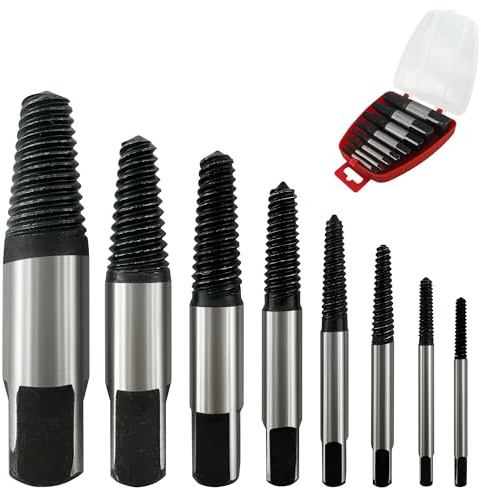 Juego de extractor de tornillos profesional, kit de extractor de tornillos, juego de extractor de tornillos de 8 piezas, para quitar tornillos dañados