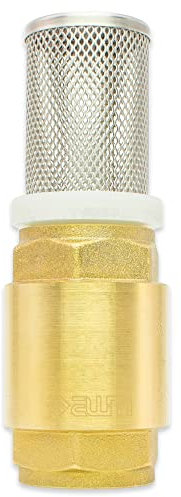 Fußventil Messing EUROPA Premium 2 tlg. Rückschlagventil + Saugkorb Rücklaufventil Innengewinde Ventil Wasser Rückschlagklappe Rückflussverhinderer - Made in Italy (1 1/4 Zoll)