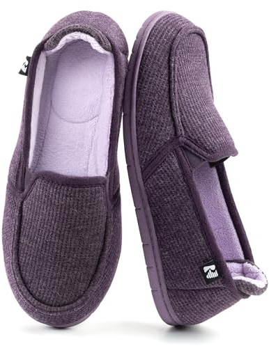 RockDove Women's Two-Tone Hoodback Slipper with Removable Insole | Lightweight, Removable Insole, Breathable Waffle-Knit upper, Durable Indoor/Outdoor Sole, Machine Washable, Gift-Ready
