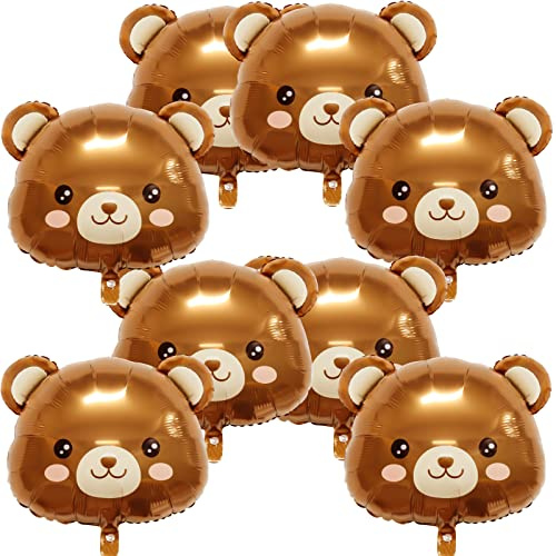 8 Stück Bär Ballon Bauernhof Tier Ballons, Bär geformt braunen Ballons Folienballons für Tier Geburtstag Party Dschungel Thema Party Dekoration