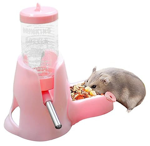 Rianpesn Dispensador Comida Agua Hámster | Tazón Anticaída Antideslizante 80ml para Hámster, Ratón, Jerbos y más