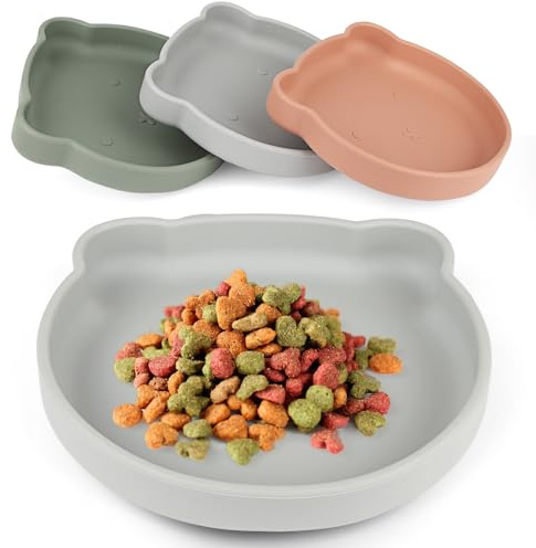 Gamelle Plate Chat, Gamelle Chat Anti Renversement, Gamelle Lapin, Gamelle Eau Chat, Bol pour Chat, Chaton Accessoires, Gamelle Chat Antidérapante pour Chaton Manger, Rond