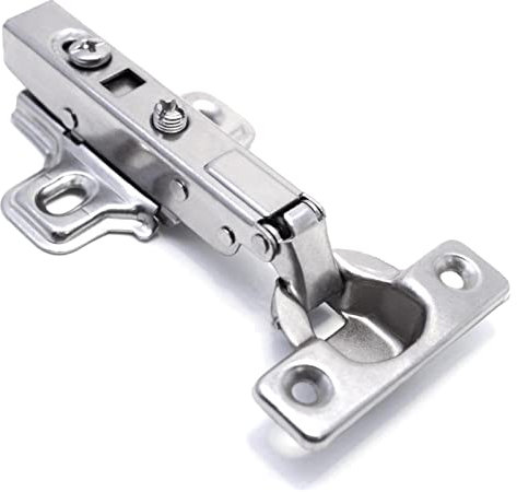 SBTRKT 26 mm 95°-Schrankscharniere, silberfarbene, sanft schließende, hydraulisch gedämpfte Scharniere for Kleiderschränke, Weinschränke, Vitrinen usw (Color : Half Overlay)