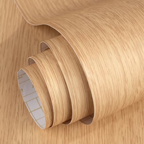 vgoltd Wooden Vinyl Wrap Self Adhesive Wallpaper Wood Effect Sticky Back Plastic Roll for Furniture Removable Peel and Stick Wallpaper Decorative Kitchen Contact Paper (Style 16, 30 x 100 cm)