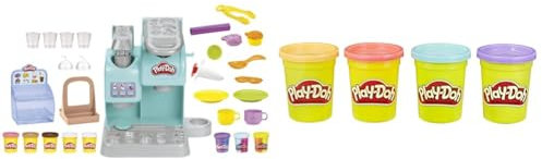 Play-Doh Kitchen Creations Knetspaß Café, Café-Spielset & 4erPack Sweet, tolle Farben für Kinder ab 2 Jahren, 112gDosen